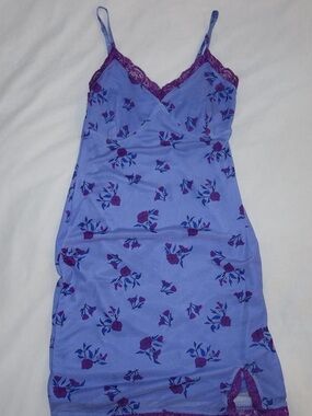 Women’s Lace-Trim Floral Slip Dress - Purple